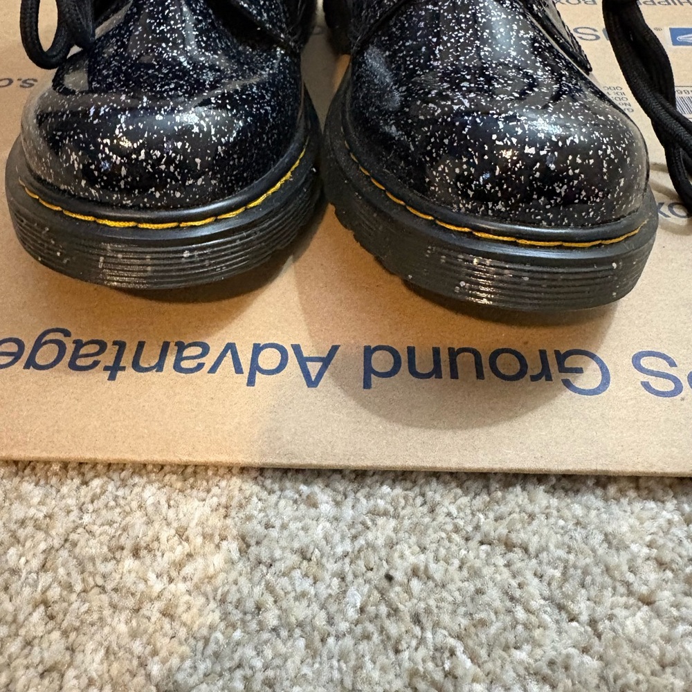 Dr. Martens Black Sparkle Combat Boots - Picture 5 of 6